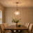 1‑Light Dimmable Hammered Bubble Globe Glass Shade Single Pendant