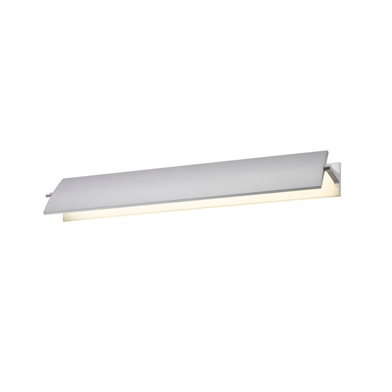 Aileron Aluminum LED Armed Sconce, Bright Satin Aluminum, 4" H x 24" W x 4.75" D