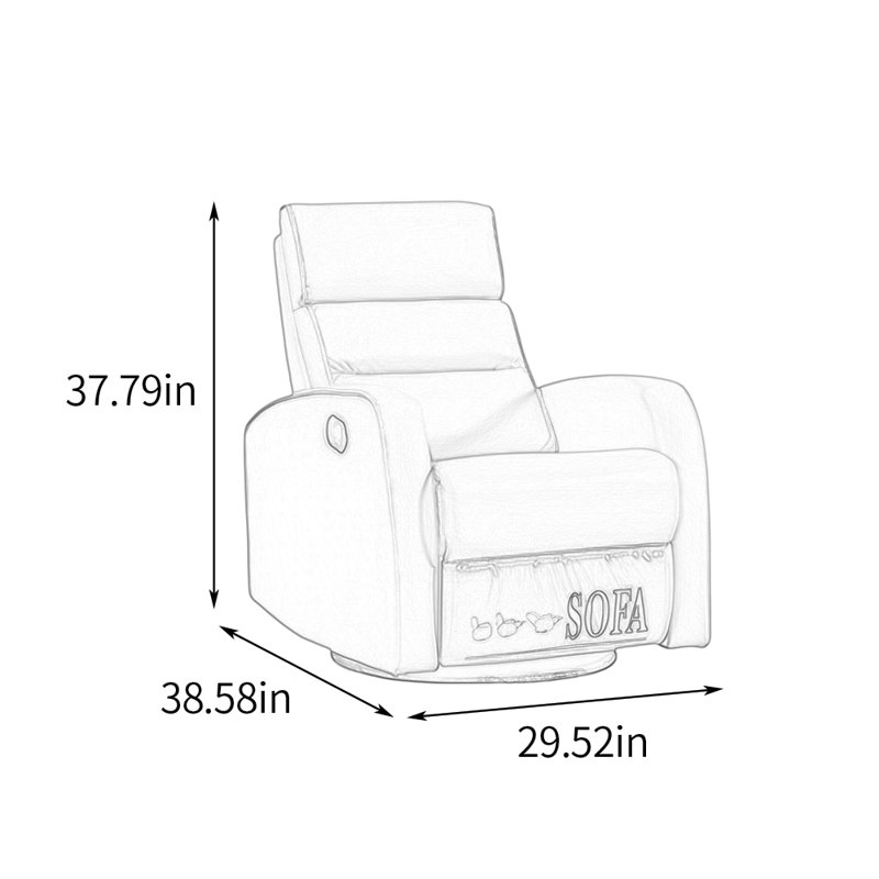 Fauteuil inclinable moderne pivotant pour salon moderne, Vert