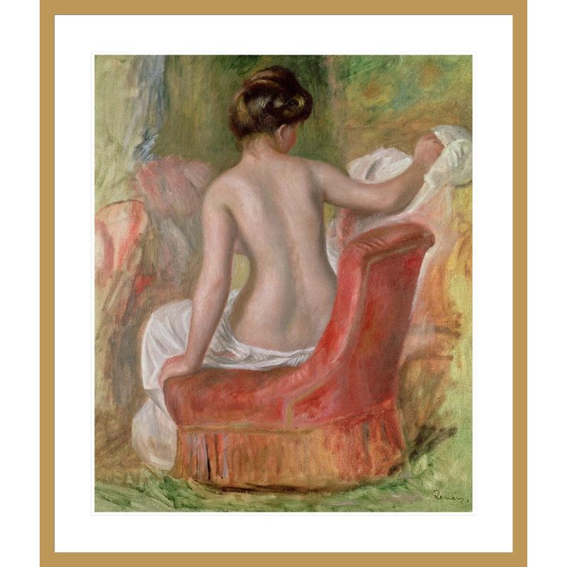 Nu dans un fauteuil par Pierre-Auguste Renoir, H 38,93 po x l 33,5 po