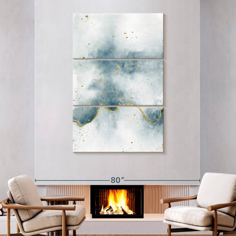 Avery Flow With Gold II, 74" H x 48" W