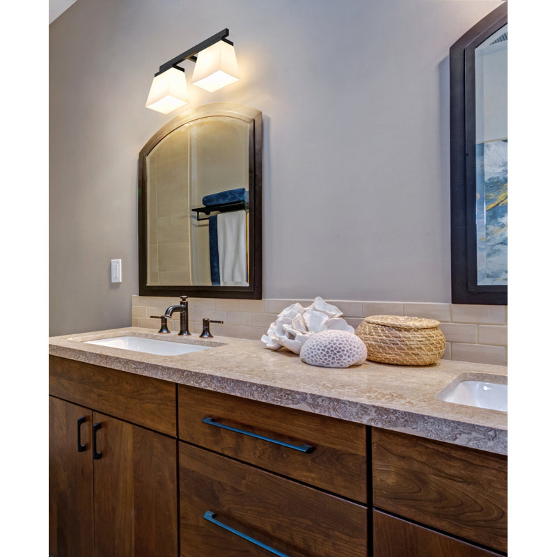 Meuble-lavabo 2 lumières Panora, Noir mat