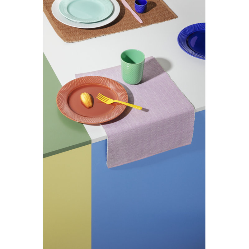 Rhombe Color Cotton Blend Rectangle Placemat, Purple