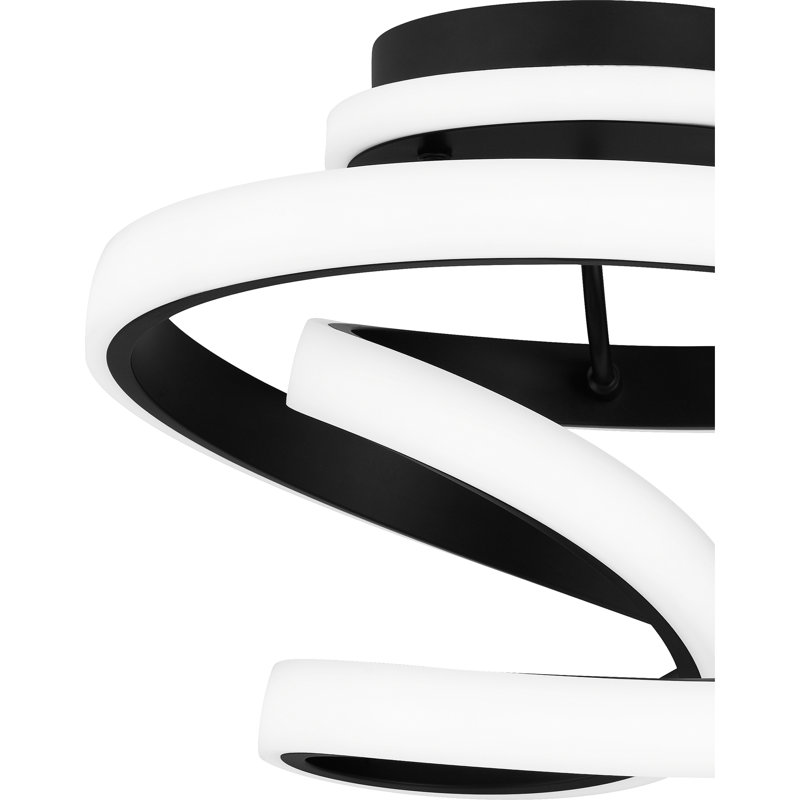 LED Semi Flush Mount, Matte Black