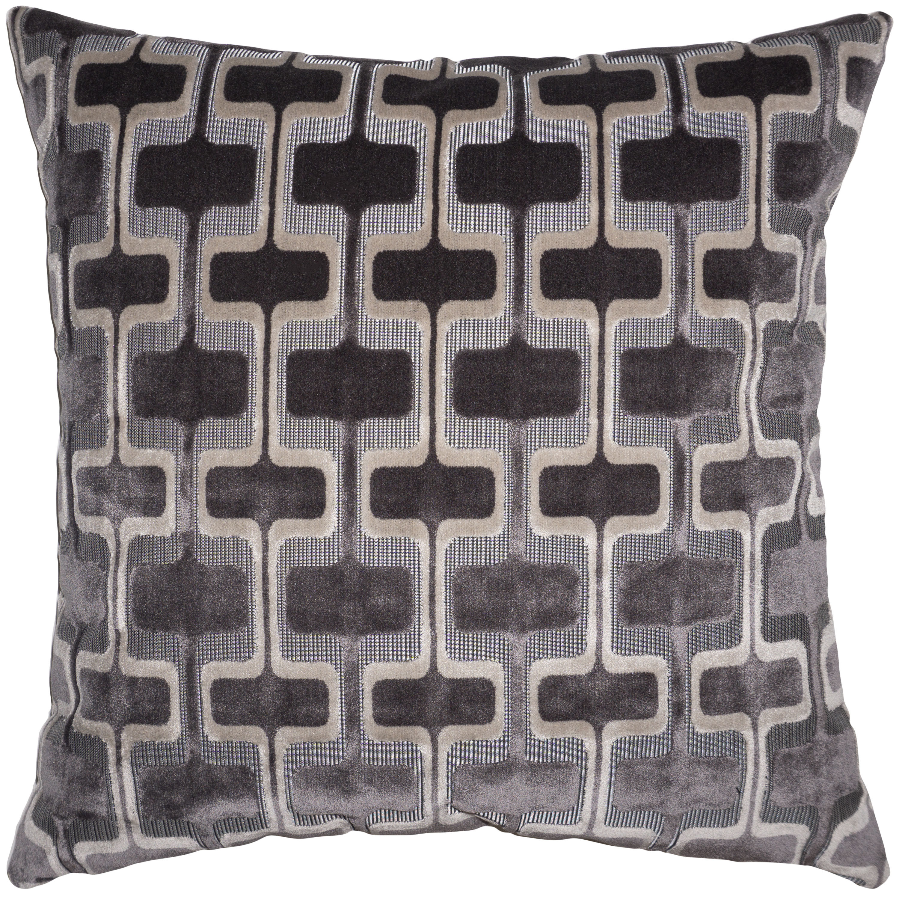 20 Beige & Gray Geometric Square Throw Pillow - Feather & Down Filler
