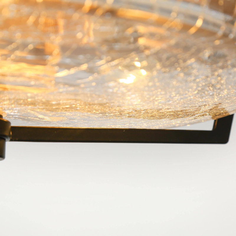 Vauxhall 3-Light 15'' Glass Flush Mount Light, Black