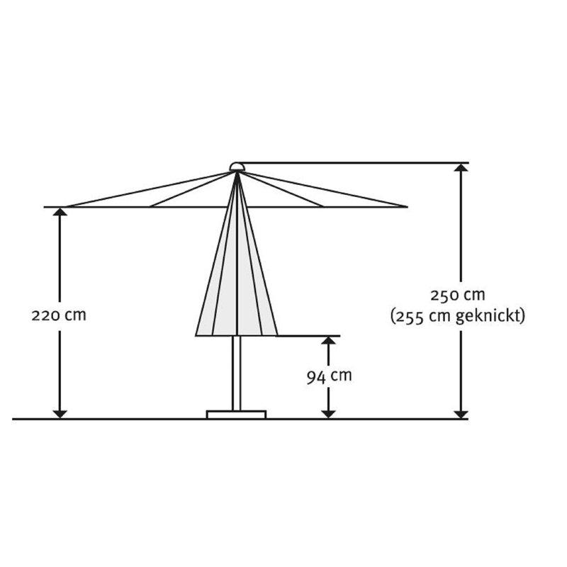Tunis 2.7m x 1.5m Rectangular Market Parasol, Apple
