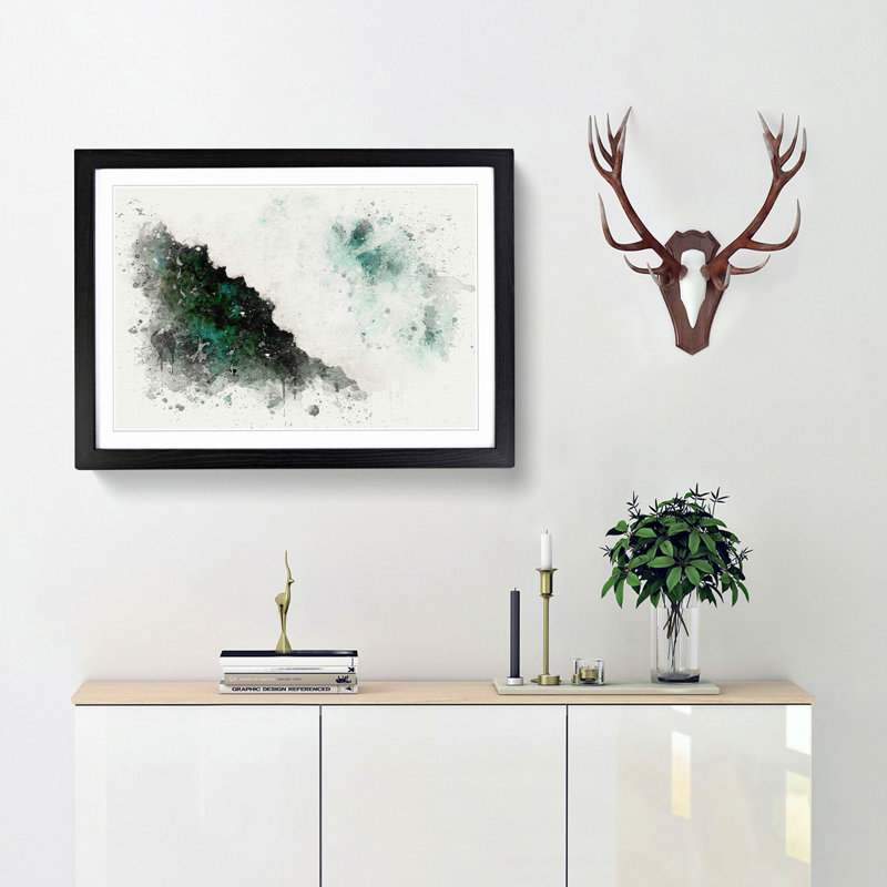 Waves in Midigama Beach in Abstract - Picture Frame Graphic Art Print, 50cm H x 76cm W x 2cm D, Black
