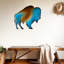 Métal rustique en métal Buffalo / Bison découpe dégradé de couleurs avec crochets prêts à accrocher