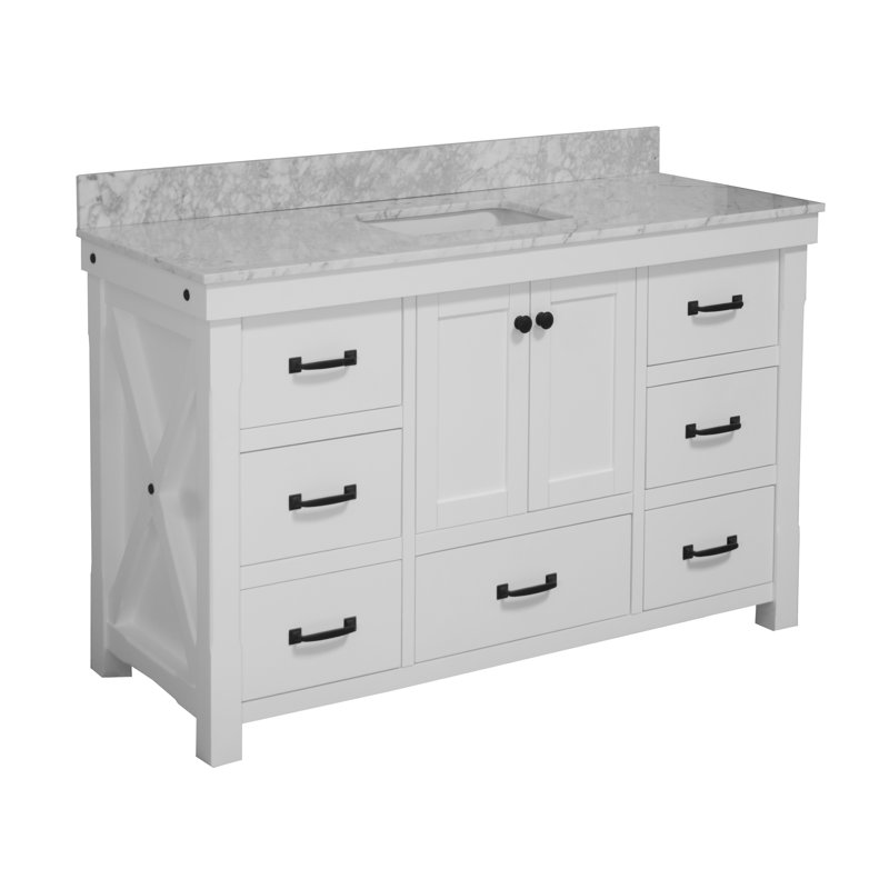 Ensemble de meuble-lavabo simple 60 po Galvan, Blanc