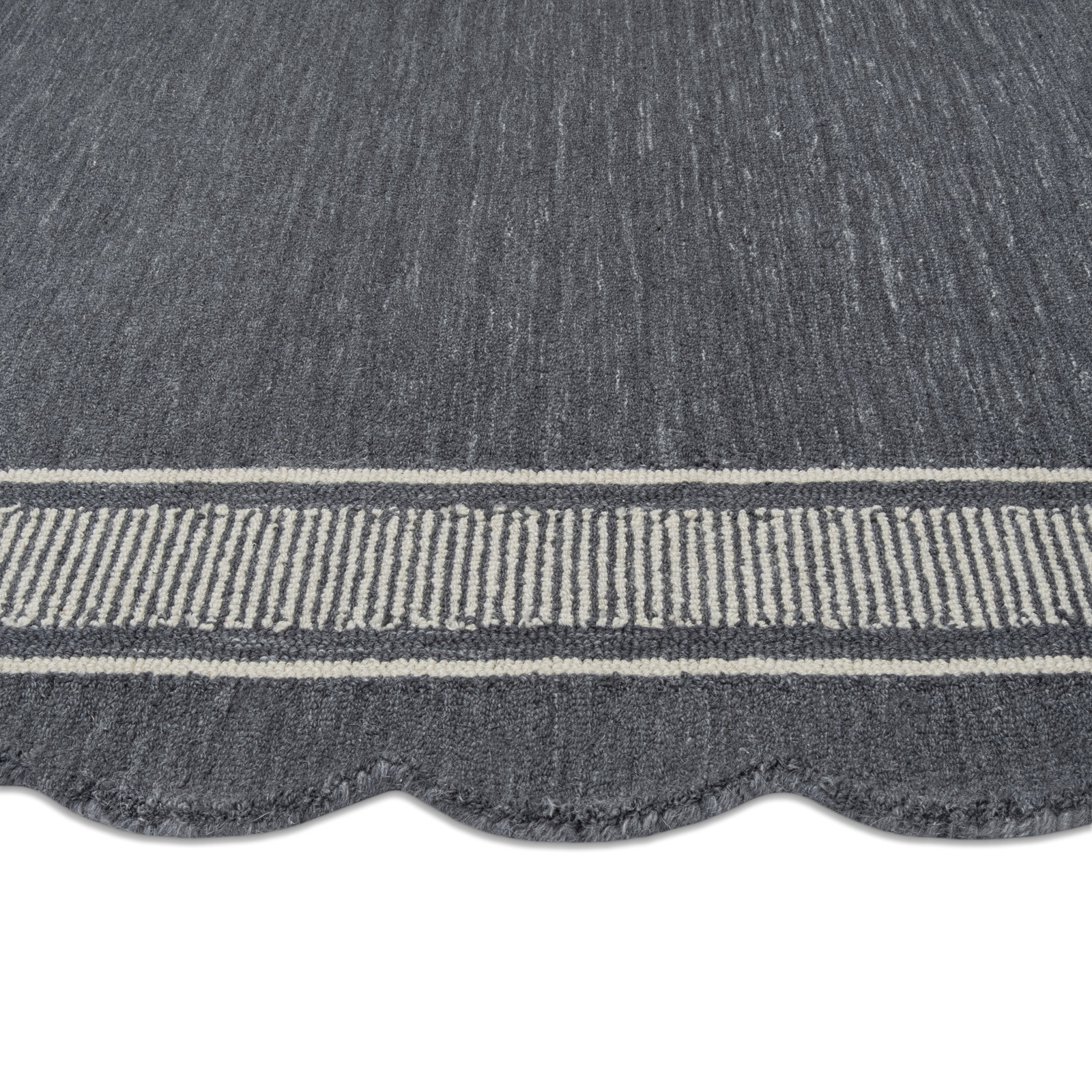 Waverley Hand-Tufted Wool Rug, Blue, Scalloped 7'9" x 9'9"