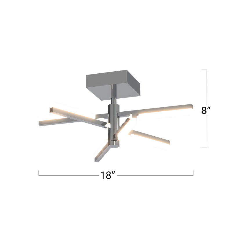 Stix - LED Semi-Flush Mount -, Chrome