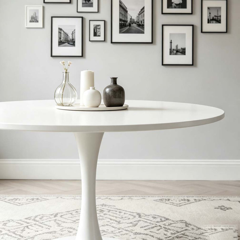 Table de salle à manger moderne, H 29,1 po x l 31,5 po x P 23,6 po, Blanc