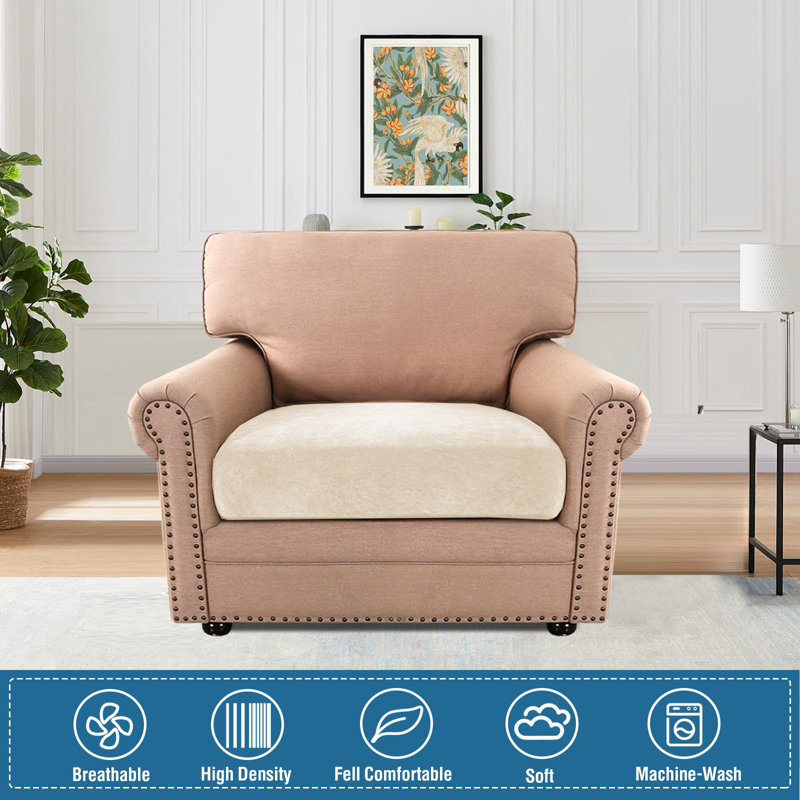 Housses de coussin extensibles antidérapantes en chenille avec fond élastique pour le salon Lavable à la machine