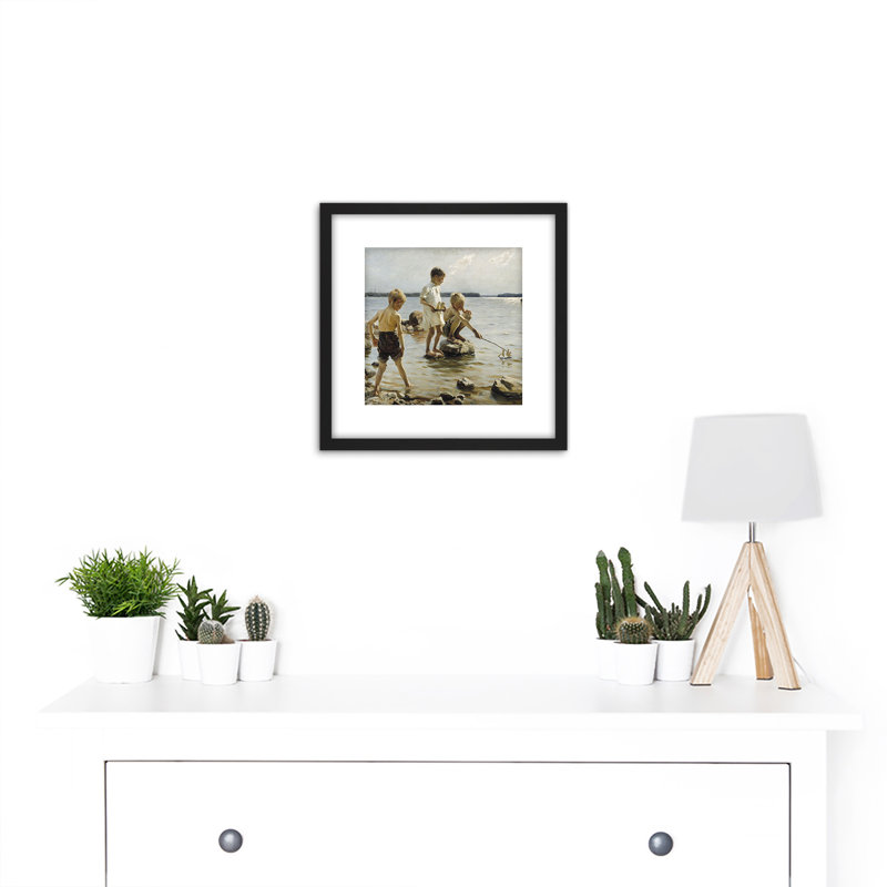 Boys Playing On The Shore by Albert Edelfelt - Single Picture Frame Painting