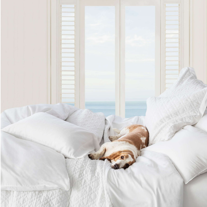 Essential Sateen Duvet Cover, King Duvet Cover, White
