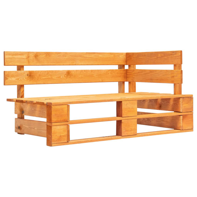 Adelbjrno Solid Wood Pine Outdoor Bench, Orange