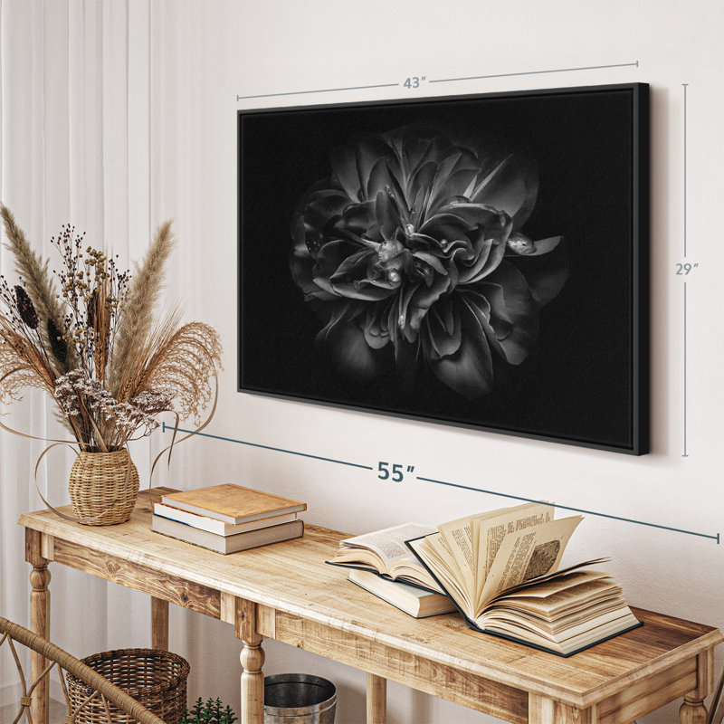 Floral et botanique "Fleurs de jardin BW III", H 29 po x l 43 po