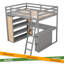 Lit mezzanine avec échelle, tablettes et bureau-1233821763-1233821821