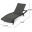 Chaise longue Pe - gris, 79,69 po Profondeur, siège spacieux avec structure en fer imperméable, housse à 100%, sans assemblage