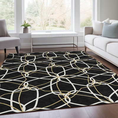 Tapis noir lavable à la machine de qualité supérieure Prisco