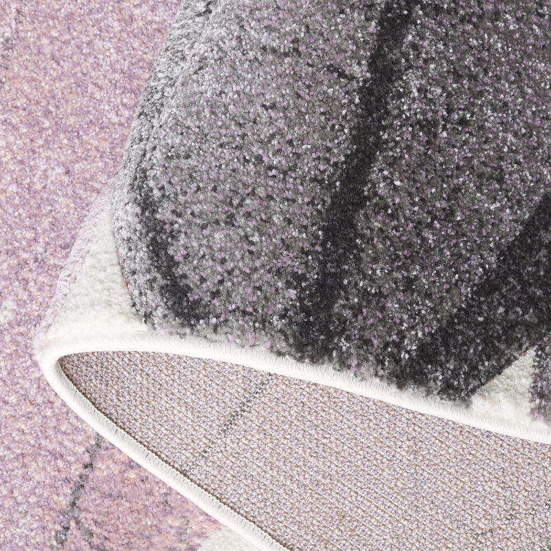 Jeromie Performance Floral Rug, Rectangle 2'7" x 5', Purple/Black/Gray