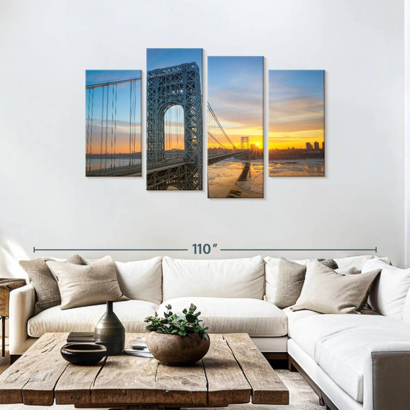 Lilie George Washington Bridge At Sunrise, 48" H x 75" W
