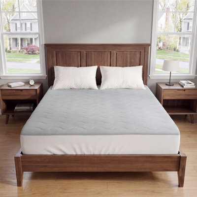 Cooling Mattress Pad for Hot Sleepers Twin XL, Waterproof  TriSupport 3D Tech Balanced Support & Breathable Noiseless Washable Bed Mattress Topper Cover,  8"-21" Deep Pocket Light Grey, Twin XL Size