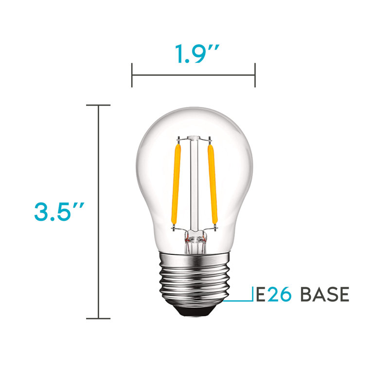 4 ampoules à DEL (intensité de 40 watts), A15, intensité variable, blanc Warrm (2700K) E26 / base moyenne (standard)