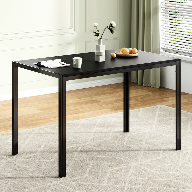 Dining Table for 4-6 Person,47" Rectangular Wooden Dining Table Top and Metal Frame for Home Kitchen Dining Desk