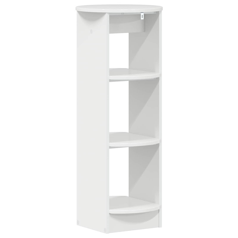 40cm W Bookcase, (3 Shelves) 100cm. H x 40cm. W x 40cm. D, High Gloss White