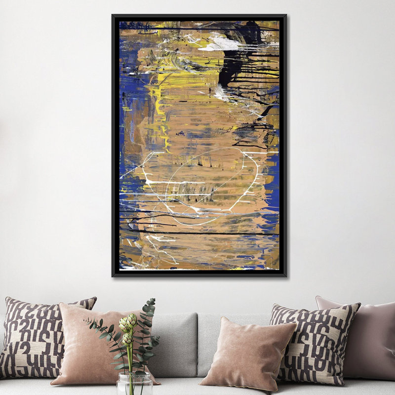 Impression sur toile tendue, "terrain", H 26 po x l 18 po x P 1,5 po, Toile avec cadre noir, Pas de tapis