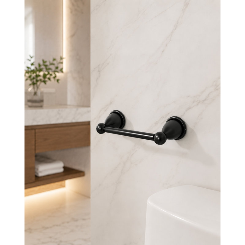Porte-papier hygiénique mural pour salle de bain - Distributeur de papier hygiénique peu encombrant, Noir