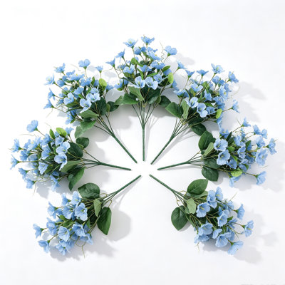 Lot de 6 fleurs d'hibiscus artificielles, bouquet de 7 fleurs en soie artificielle, tiges florales artificielles résistantes aux UV, pour la décoration extérieure (terrasse, porche, jardin, maison, centre de table de mariage).