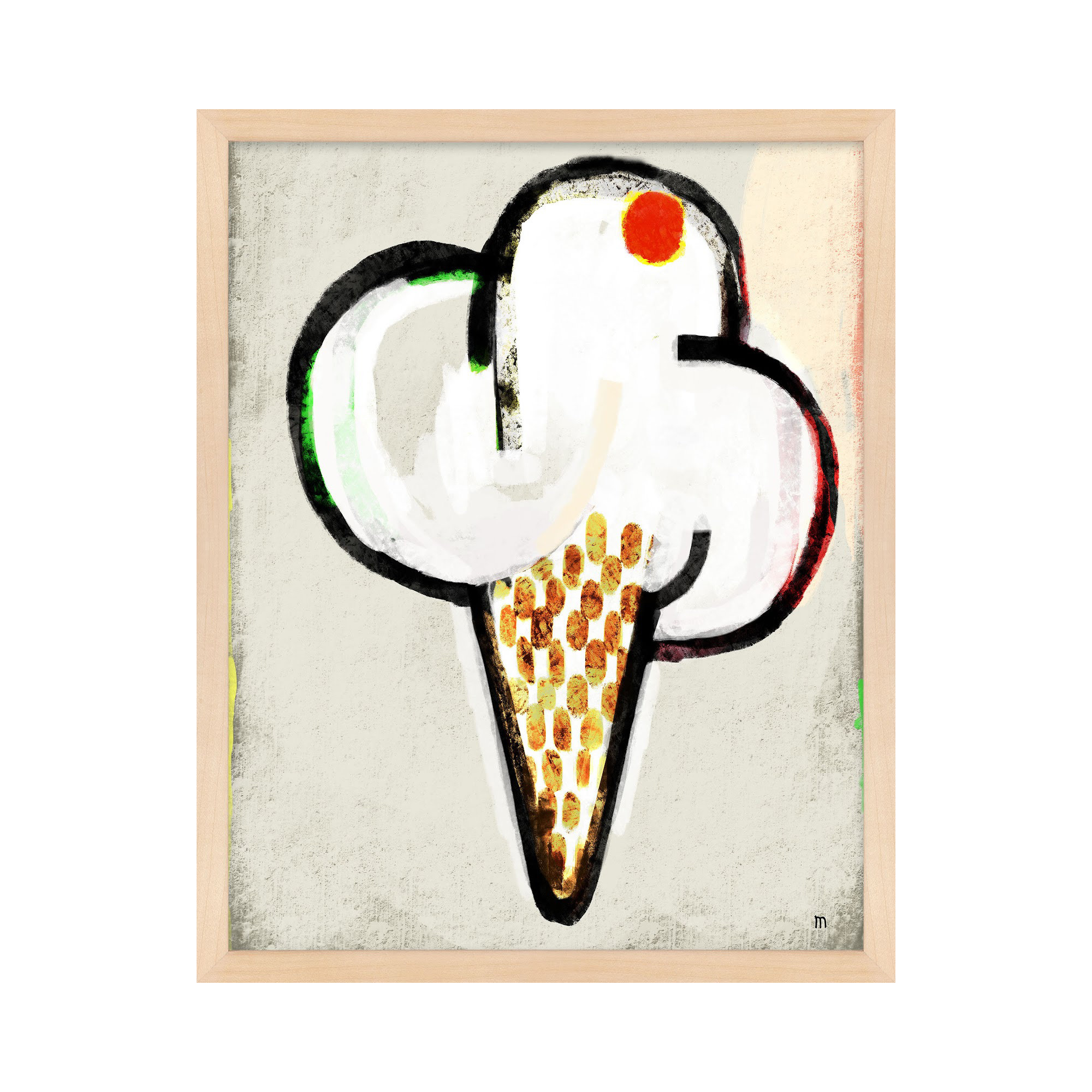 Threat by StudioM, 30" H x 24" W x 1.25" D, Maple Framed Paper
