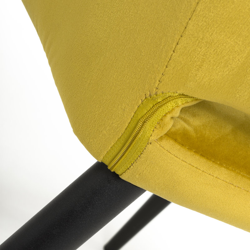 Mattera 48cm H Velvet Upholstered Armchair, Lime Gold