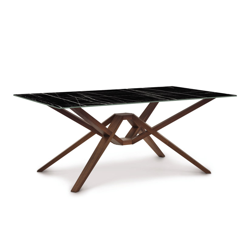 Table de salle à manger Exeter, Noir, noir, noir, noir, H 30 po x L 72 po x l 42 po, Cerisier naturel