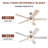 52-Inch Ceiling Fans with Lights, Pull Chain and Remote Control, Reversible AC Motor, Walnut/Silver Reversible Blades, Downrod Mount Fashionable Ceiling Fan for Bedroom, Living Room