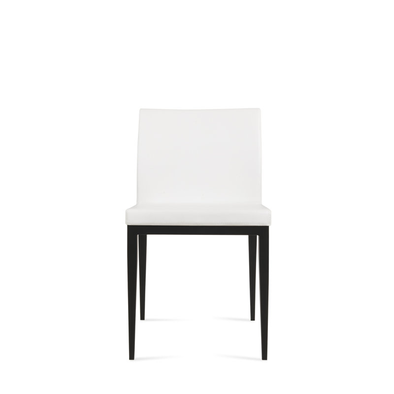 Chaise d'appoint Aria, Similicuir ppm blanc, Noir