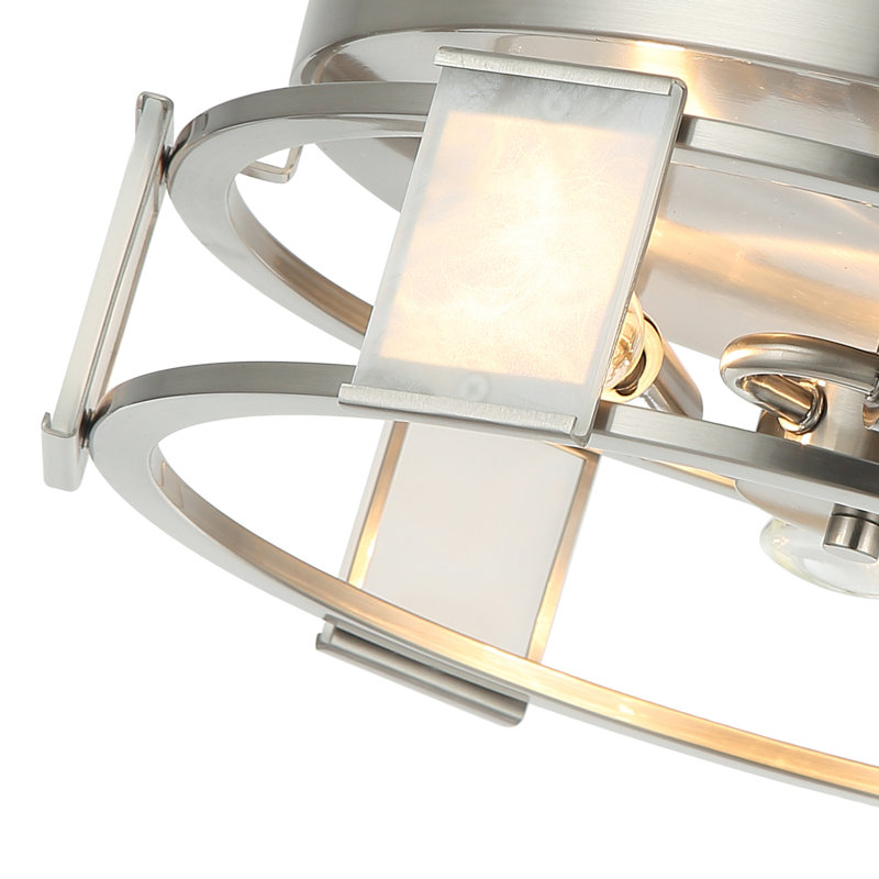 Plafonnier encastré moderne à 3 lumières en nickel satiné Greggery