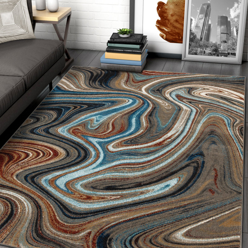 Abstract Indoor Rug, Rectangle 9'2" x 12'6"