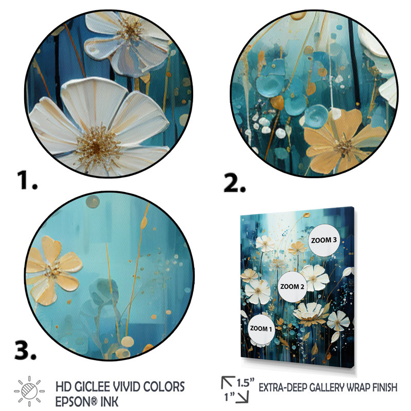 «Blue Tranquil Gardens IV» sur toile, Cadre photo noir, H 32 po x l 24 po x P 1 po