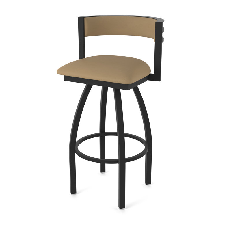Tabouret Artémis, Noir froissé, Tabouret de bar (siège d'une hauteur de 36 po), Vinyle - sable Canter