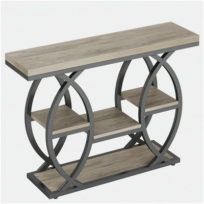 Stable Entryway Table with 4-Tier Storage, Industrial Design for Compact Spaces and Multi-Functional Use