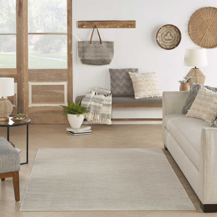 Mullican Sandy Solid Ivory/Beige Easy Care Indoor/Outdoor Area Rug