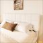 White Boucle Floating Bed With Light