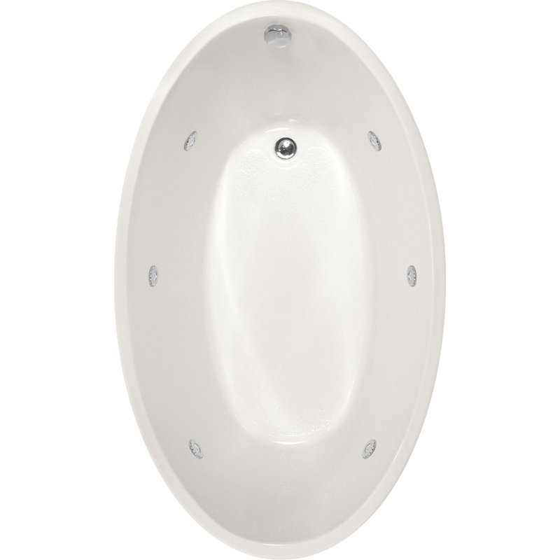 Carli 60'' x 36'' Acrylic Bathtub, Biscuit, Satin Brass