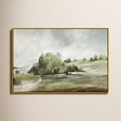 Concorde Green Country Road by Allison Pearce - Floater Frame Print on Canvas