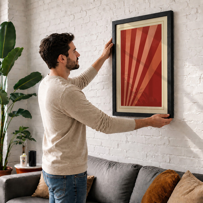 Radiating Lines Geometric - Framed Print, A1 - 84.1 x 59.4 cm, Unframed