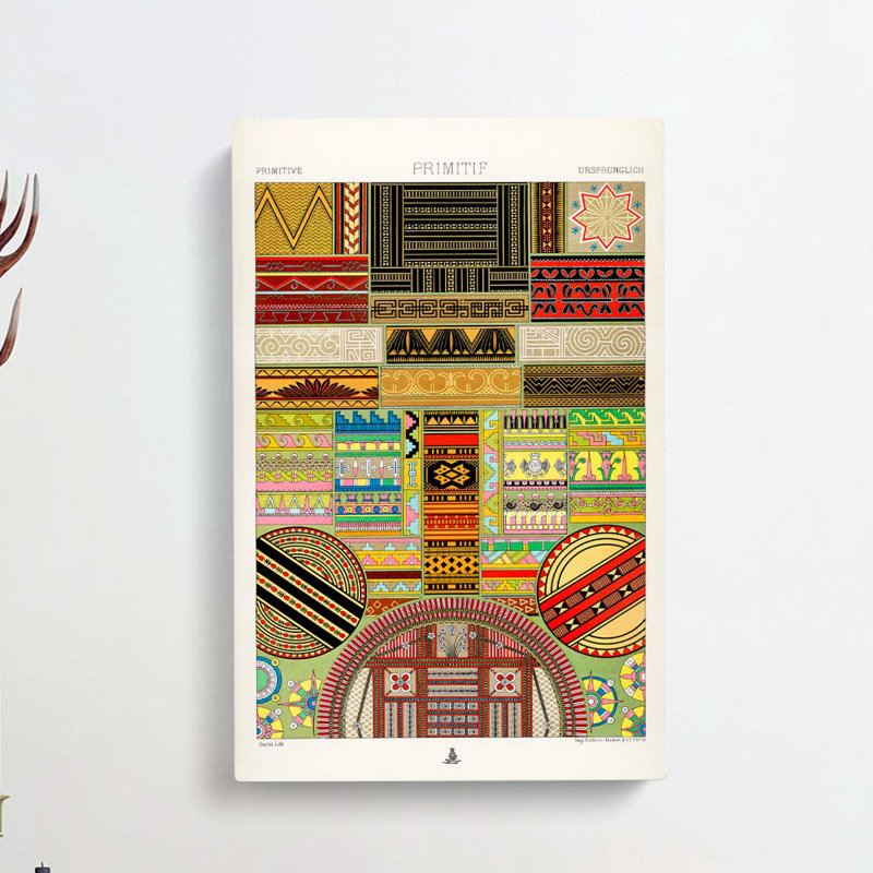 Primitive Patterns - Wrapped Canvas Print, 50cm H x 35cm W x 3cm D